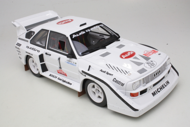 Audi Sport Quattro S1, 1st. Olympus 1985, H.Mikkola, no.1 - Click Image to Close