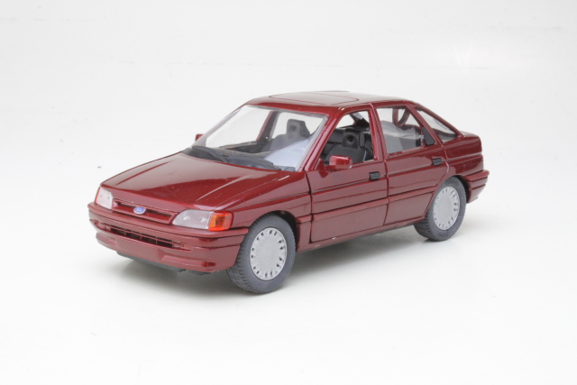 Ford Escort Mk5 1990, tummanpunainen - Sulje napsauttamalla kuva