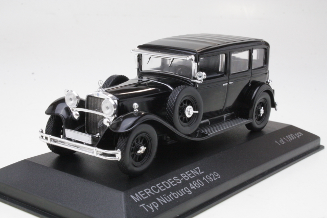 Mercedes Typ Nurburg 460 (W08) 1929, musta - Sulje napsauttamalla kuva