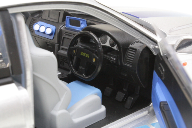Nissan Skyline GT-R34 1999, silver/blue (with real neon lights)