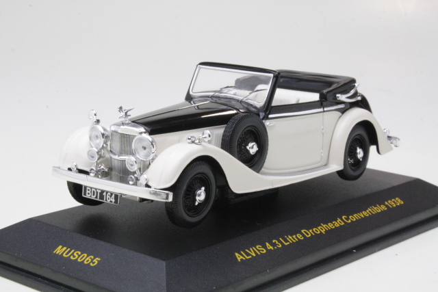 Alvis 4.3 Litre Drophead Convertible 1938, beige/musta - Sulje napsauttamalla kuva