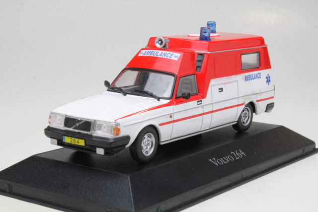 Volvo 264 Ambulance 1978, valkoinen/punainen - Sulje napsauttamalla kuva
