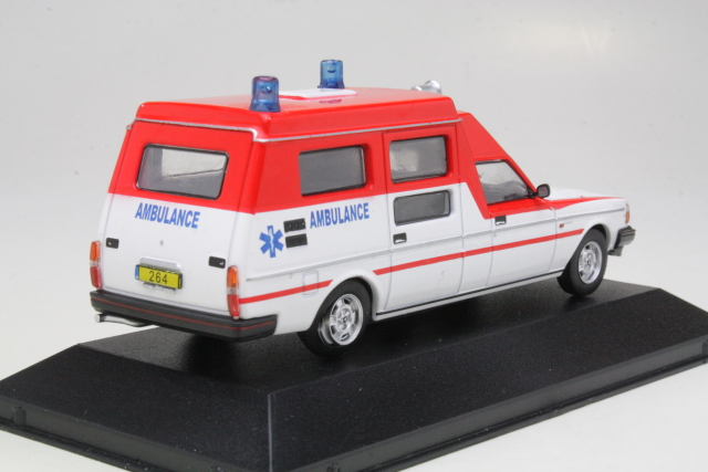 Volvo 264 Ambulance 1978, valkoinen/punainen - Sulje napsauttamalla kuva