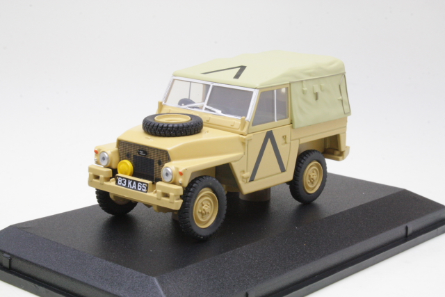 Land Rover Lightweight Soft Top, beige "Gulf War" - Sulje napsauttamalla kuva