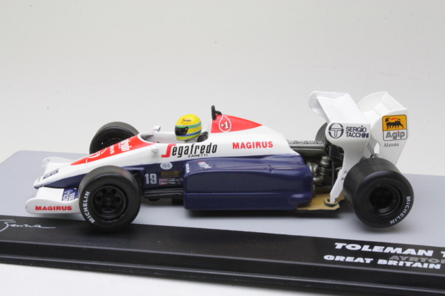 Toleman TG184, Great Britain GP 1984, A.Senna, no.19 - Click Image to Close