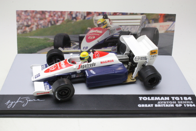 Toleman TG184, Great Britain GP 1984, A.Senna, no.19 - Sulje napsauttamalla kuva