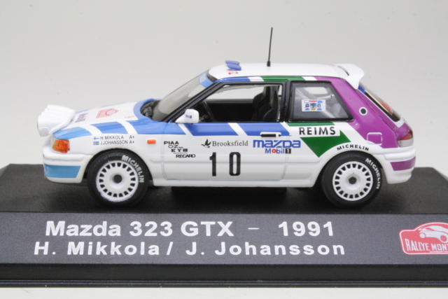 Mazda 323 GTX, Monte Carlo 1991, H.Mikkola, no.10 - Sulje napsauttamalla kuva