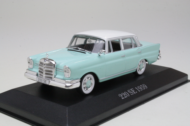 Mercedes 220SE (w111) "Heckflosse" 1959, turkoosi - Sulje napsauttamalla kuva