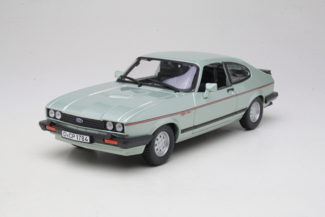 Ford Capri Mk3 2.8 Injection 1982, vaaleanvihreä - Sulje napsauttamalla kuva