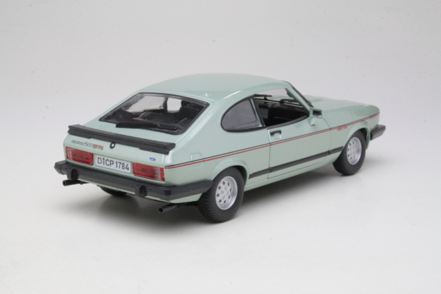 Ford Capri Mk3 2.8 Injection 1982, vaaleanvihreä - Sulje napsauttamalla kuva