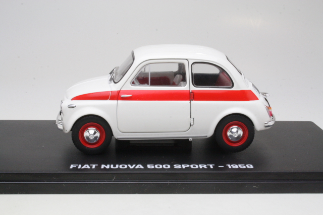 Fiat Nuova 500 Sport 1958, valkoinen/punainen