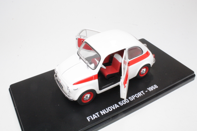 Fiat Nuova 500 Sport 1958, valkoinen/punainen