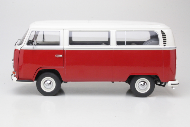 VW T2a Minibus 1967, punainen/valkoinen - Sulje napsauttamalla kuva