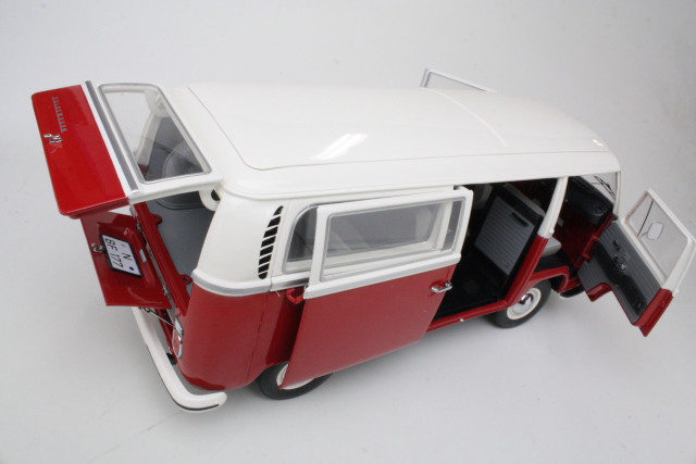 VW T2a Minibus 1967, punainen/valkoinen