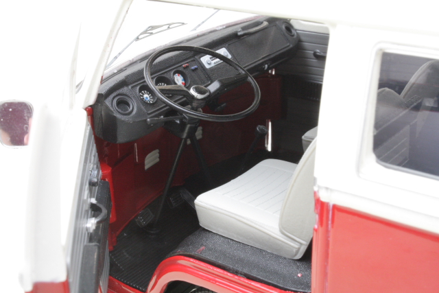 VW T2a Minibus 1967, punainen/valkoinen