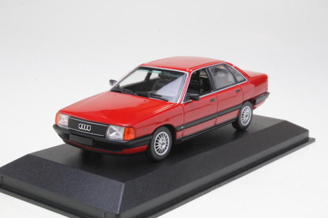 Audi 100 1990, punainen - Sulje napsauttamalla kuva