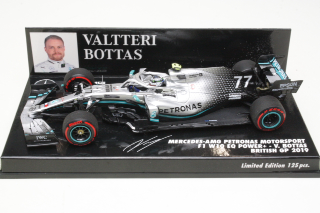 Mercedes AMG W10, 2nd. British GP 2019, V.Bottas, no.77 - Sulje napsauttamalla kuva