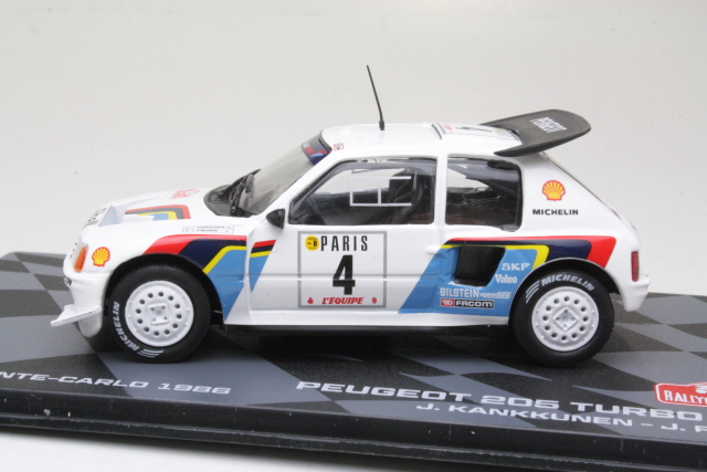 Peugeot 205 T16 Evo2, 5th. Monte Carlo 1986, J.Kankkunen, no.4 - Sulje napsauttamalla kuva