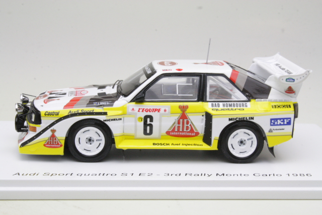 Audi Sport Quattro S1 E2, 3rd. Monte Carlo 1986, H.Mikkola, no.6