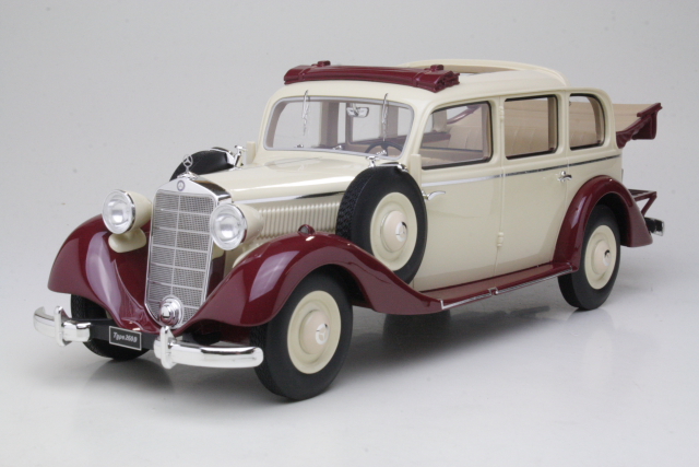 Mercedes 260D (w138) Pullman Landaulet 1936, beige/punainen - Sulje napsauttamalla kuva