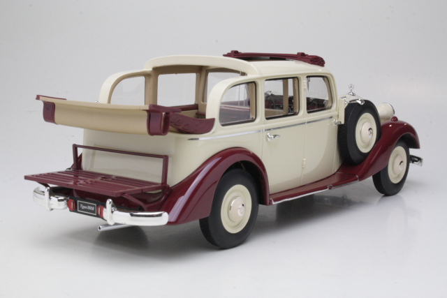 Mercedes 260D (w138) Pullman Landaulet 1936, beige/punainen - Sulje napsauttamalla kuva