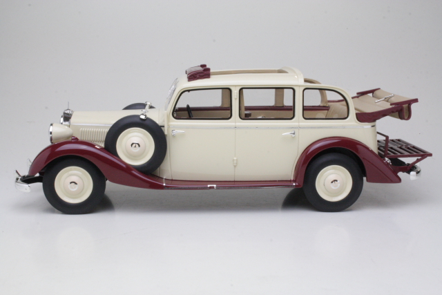 Mercedes 260D (w138) Pullman Landaulet 1936, beige/punainen - Sulje napsauttamalla kuva