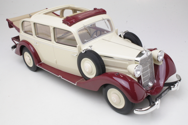 Mercedes 260D (w138) Pullman Landaulet 1936, beige/punainen - Sulje napsauttamalla kuva