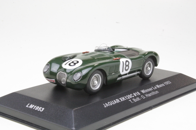 Jaguar XK120C, LeMans 1953, T.Bolt/D.Hamilton, no.18 - Sulje napsauttamalla kuva