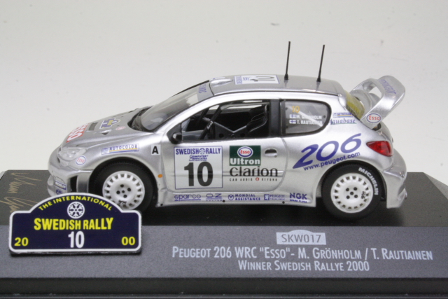 Peugeot 206 WRC, 1st. Sweden 2000, M.Grönholm. No,10 "Signed" - Sulje napsauttamalla kuva