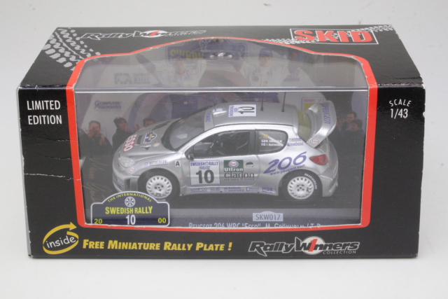 Peugeot 206 WRC, 1st. Sweden 2000, M.Grönholm. No,10 "Signed" - Sulje napsauttamalla kuva