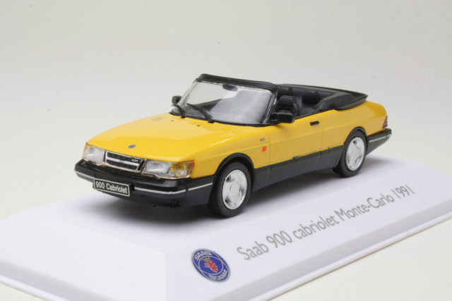 Saab 900 Cabriolet 1991, keltainen - Sulje napsauttamalla kuva