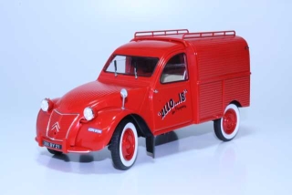 Citroen 2CV Fourgonnette 1955, "Allo...18" Pompiers, red
