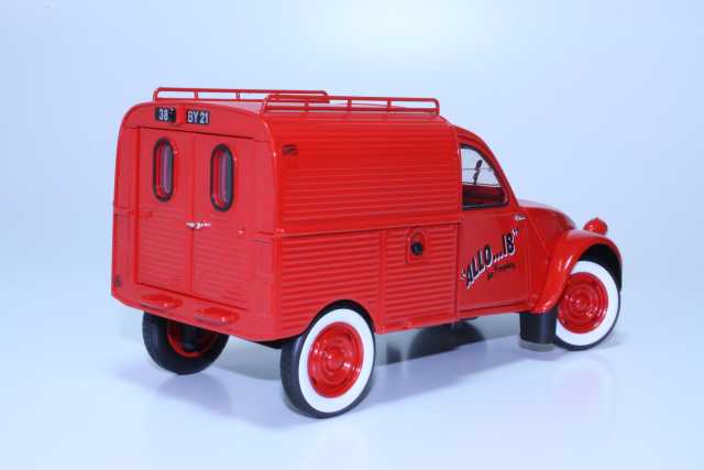 Citroen 2CV Fourgonnette 1955, "Allo...18" Pompiers, red