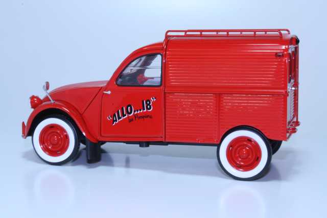 Citroen 2CV Fourgonnette 1955, "Allo...18" Pompiers, red