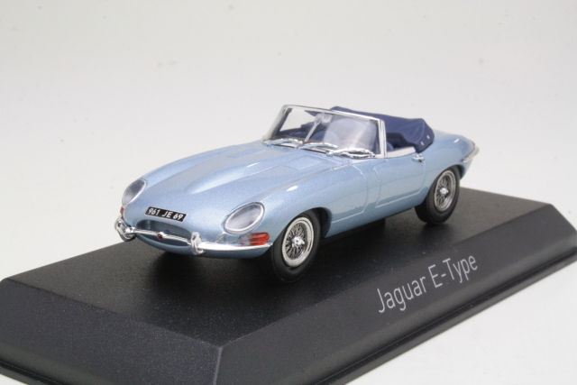 Jaguar E-Type Cabriolet 1961, sininen - Sulje napsauttamalla kuva