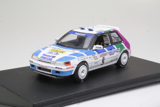 Mazda 323 GTX 4WD, RAC 1991, T.Mäkinen, no.9 "B-QUALITY"