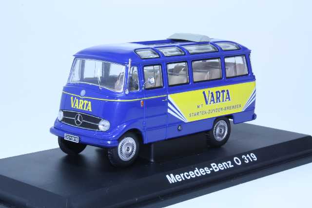 Mercedes O319 "Varta", sininen/keltainen - Sulje napsauttamalla kuva