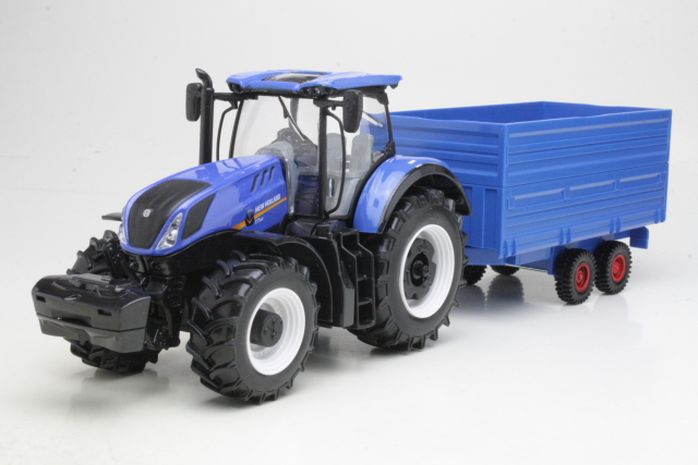New Holland T7.HD 2016 + Trailer, blue