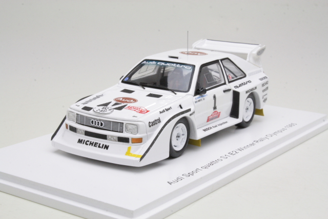 Audi Sport Quattro S1 E2, 1st. Olympus 1985, H.Mikkola, no.1