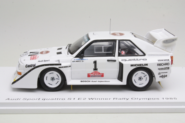 Audi Sport Quattro S1 E2, 1st. Olympus 1985, H.Mikkola, no.1