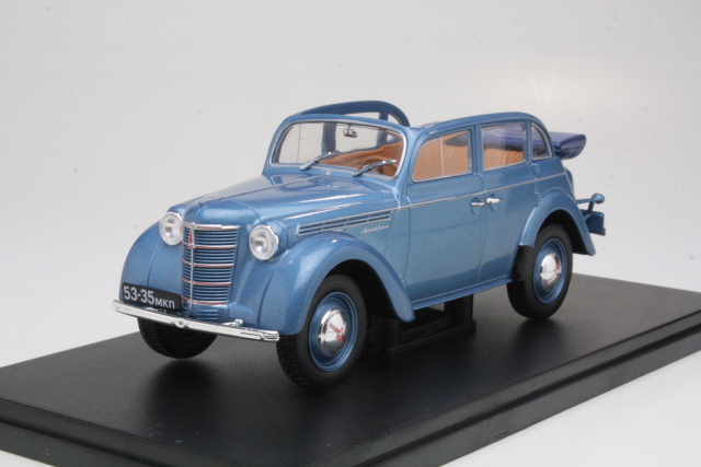 Moskvitch 400 Cabriolet 1949, sininen - Sulje napsauttamalla kuva