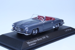 Mercedes 190SL (w121) Cabriolet 1955, harmaa - Sulje napsauttamalla kuva