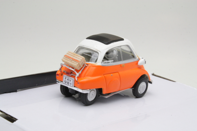 BMW Isetta 250 1956, oranssi/valkoinen - Sulje napsauttamalla kuva