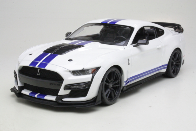 Ford Mustang Shelby GT500 Coupe 2020, valkoinen/sininen