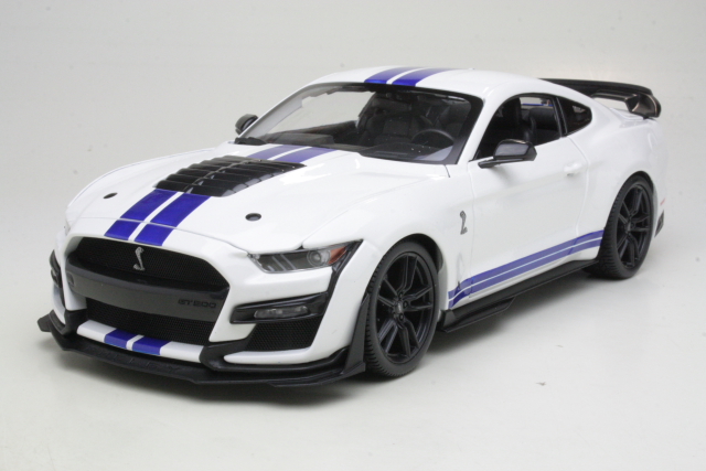 Ford Mustang Shelby GT500 Coupe 2020, valkoinen/sininen - Sulje napsauttamalla kuva