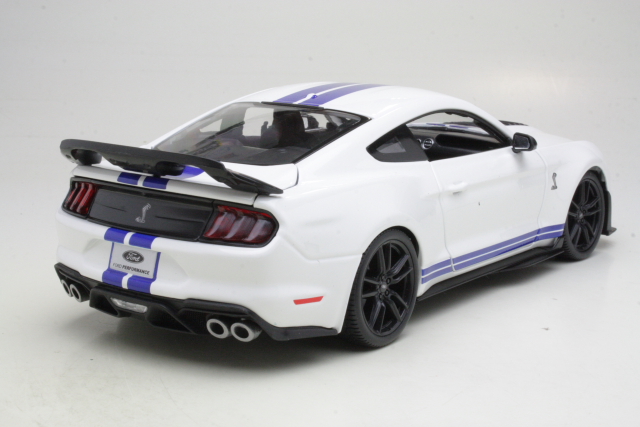 Ford Mustang Shelby GT500 Coupe 2020, valkoinen/sininen - Sulje napsauttamalla kuva