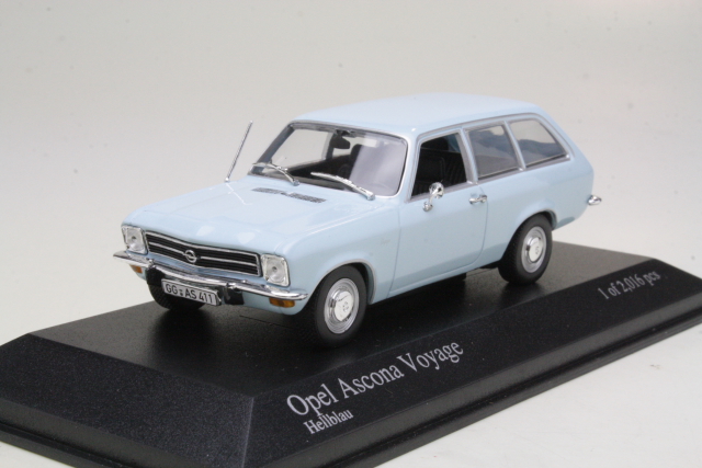 Opel Ascona A Voyage 1970, vaaleansininen - Sulje napsauttamalla kuva