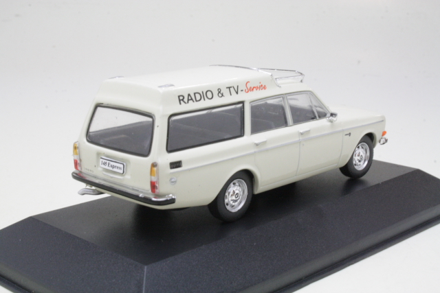 Volvo 145 Express, valkoinen "Radio & TV-Service" - Sulje napsauttamalla kuva