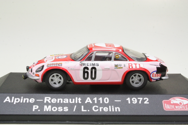 Alpine Renault A110, Monte Carlo 1972, P.Moss, no.60 - Sulje napsauttamalla kuva