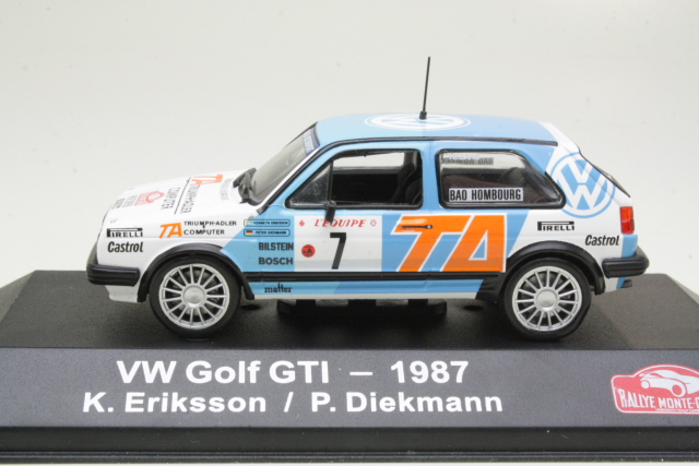 VW Golf 2 GTI, Monte Carlo 1987, K.Eriksson, no.7 - Sulje napsauttamalla kuva